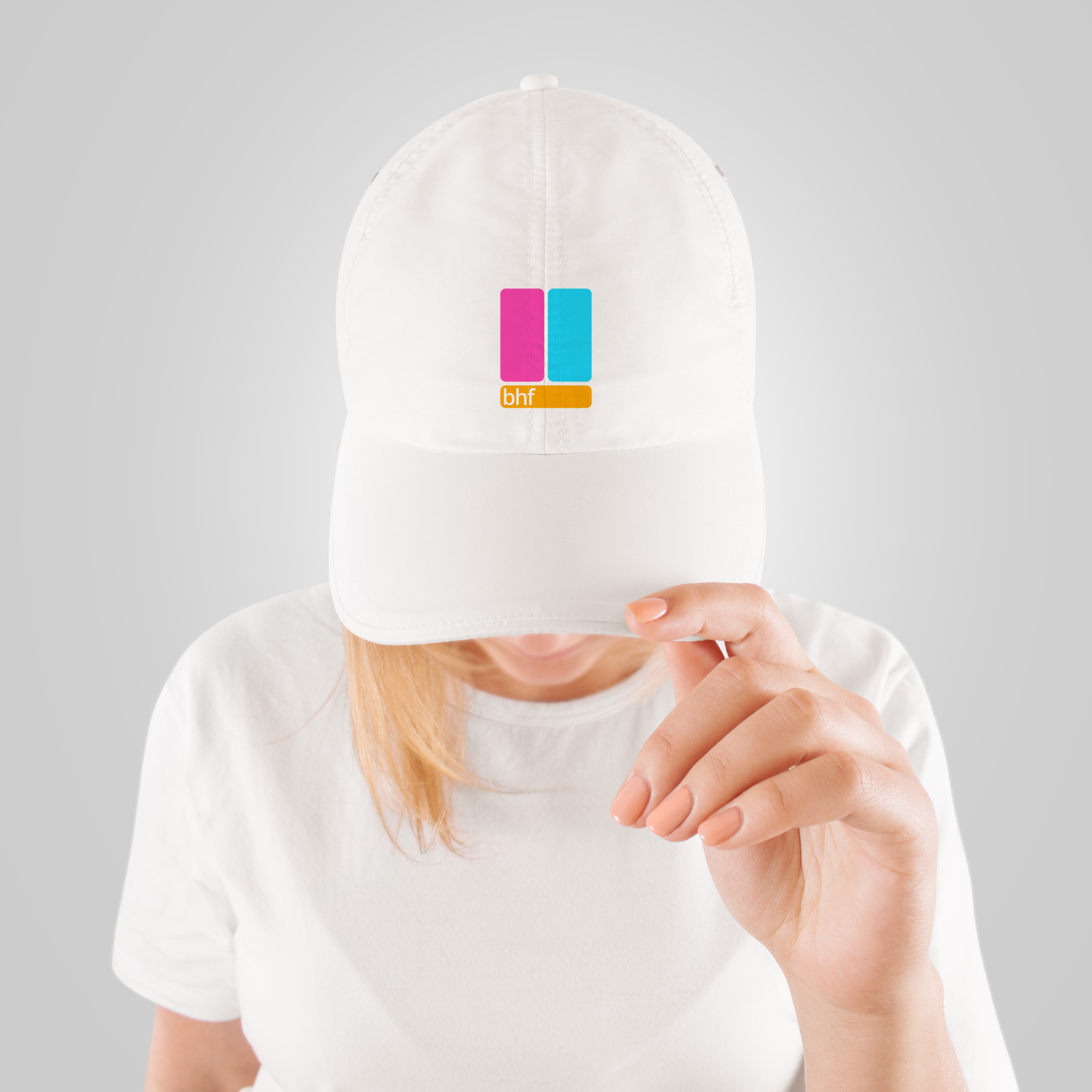 Woman + Man + ART  White Ballcap